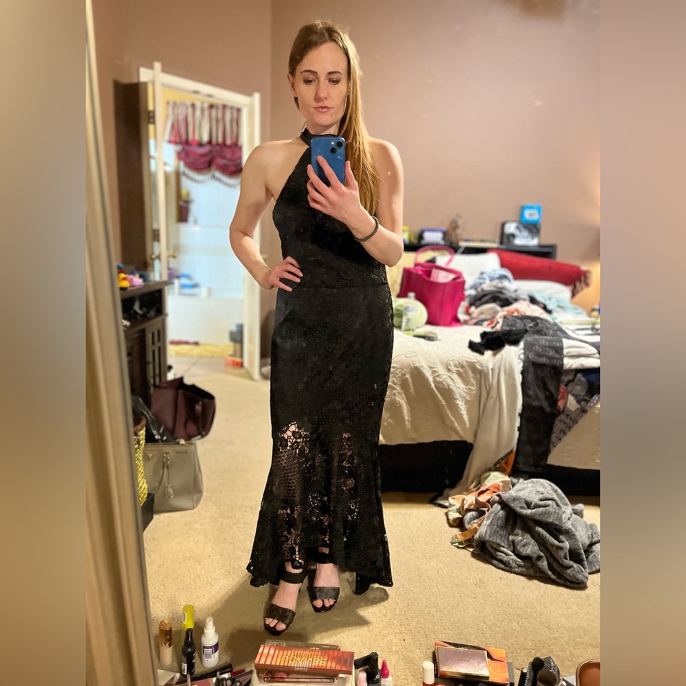 Black Halter Maxi Gown - NWT - FLAWLESS